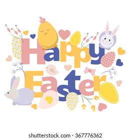 Happy Easter vector background. Great for Easter design card and other. Vector illustration.