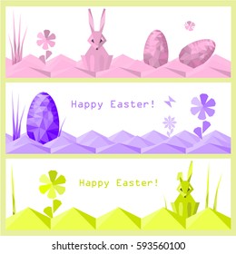 Happy Easter vector backgrounds.