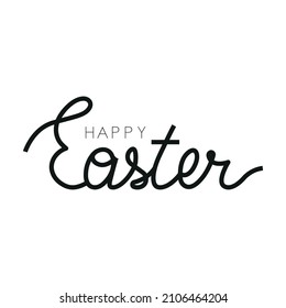 Happy Easter vector calligraphy and brush pen lettering. Hand drawn illustration isolated on white background. Design for greeting card and invitation of Happy Easter day.