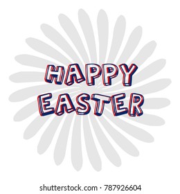 Happy Easter vector calligraphy text trendy easter background vintage