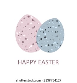 Happy Easter Vector Card. Cute Egg with drawn abstract pattern inside. Easter Illustration in scandinavian style for Card, Greeting, Banner.