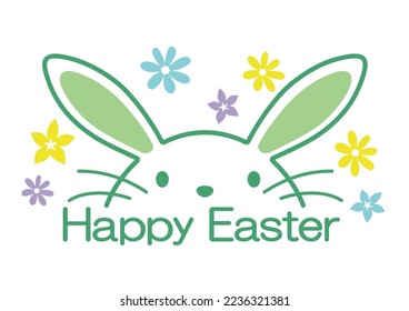 Happy Easter Vector Colorful Symbol Logo Isolated On A White Background. 
