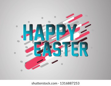 happy easter, vector confetti, banner or poster for sport event.