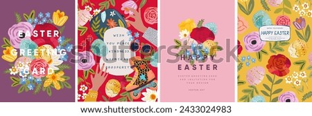 Similar – Image, Stock Photo Easter bouquet with colorful wooden eggs
