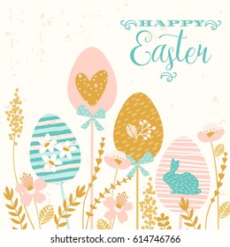 Happy Easter. Vector design for card, poster, flyer and other users.