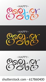 Happy Easter Vector Design. Celebration of Easter Day.with 3 Variant designs. Colorful, Premium and monochrome