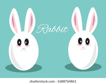 Happy Easter Vector Design With Cute Rabbit Characters vector