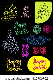 Happy Easter, vector design elements