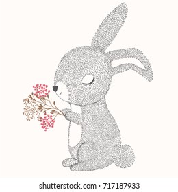 Happy Easter vector design.Animal illustration.