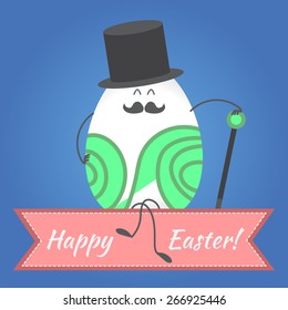 Happy easter, vector happy eggs in eps