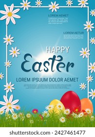 Happy Easter vector flyer design template