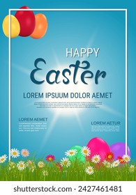Happy Easter vector flyer design template