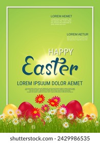 Happy Easter vector flyer design template