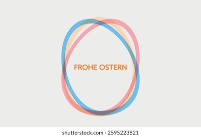 Happy Easter Vector Graphic. Minimalist Easter Egg Design. Translation from German of the phrase Frohe Ostern - Happy Easter.