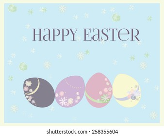 Happy easter vector greeting card.