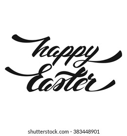 Happy Easter Vector Hand Lettering isolated on white background 