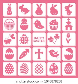 Happy easter vector icon set.