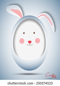 Happy Easter vector illustration card with Easter egg and Bunny 