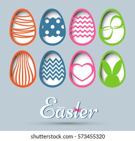 Imagen vector Happy Easter. Huevos de Pascua.