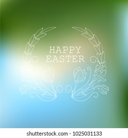 Happy Easter vector illustration. gradient beautiful blurry color background. Nature blurred vector background.