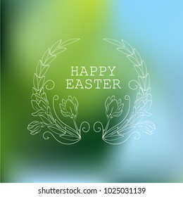 Happy Easter vector illustration. gradient beautiful blurry color background. Nature blurred vector background.