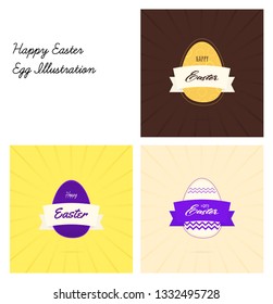 Happy easter vector. Vector, illustration, greeting card. Easter egg with lettering. 