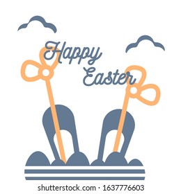 Happy Easter vector illustration. Postcard design.
