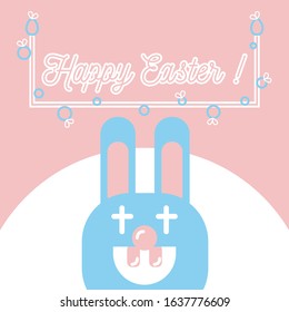 Happy Easter vector illustration. Postcard design.