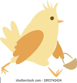 Happy Easter vector illustrations . chicken with eggs icons decorated with flowers on a white background . Chicken in the nest on a white background