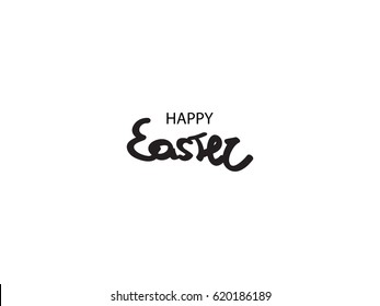 Happy easter vector inscription