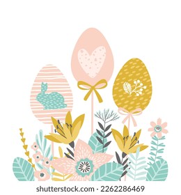 Happy Easter. Vector isolated illustration for card, poster, flyer and other use. Design element.