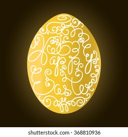 Happy Easter / Vector lettering. glowing background