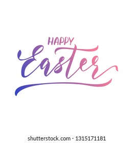 Happy Easter Vector Lettering Greeting Card Template. 