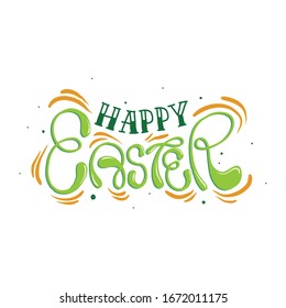 Happy Easter Vector Lettering Greeting 