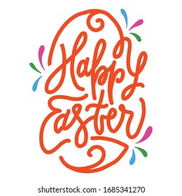 Happy Easter Vector Lettering Greeting Card 