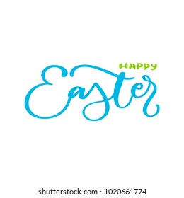 Happy Easter vector lettering. Hand drawn easter greeting card.  Seasons greetings, invitation, poster, label, banner template
