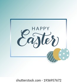 Happy easter. Vector lettering illustration. Happy Easter text as an Easter logo, icon and icon. Drawn Sunday greeting card, greeting card, invitation, poster, banner lettering typography template