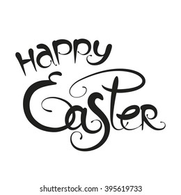 Happy Easter vector lettering. Ink typography