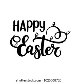 Happy Easter vector religious Christian world holiday design greeting card text. Nice black colors modern concept