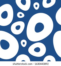 Happy easter vector seamless pattern. Eggs classic blue. Happy easter bunny, easter background, banners, easter classic blue pattern. Vector