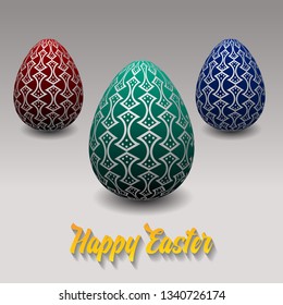 Happy easter vector set