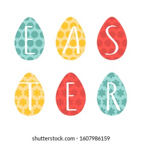 Happy Easter. Vector set of colorful Easter eggs. Bright color as a decoration for eggs. Colorful Easter eggs.