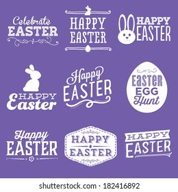 Happy Easter Vector Set | Easter Egg Hunt | Celebrate Easter | Bunny Rabbit