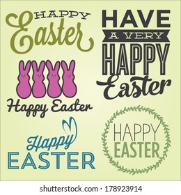 Happy Easter Vector Set | Happy Easter Marshmallow Bunnies | Have A Very Happy Easter | Happy Easter Script 