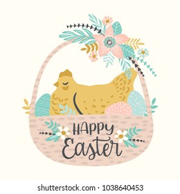 Happy Easter. Vector template for card, poster, flyer and other users. Design element.