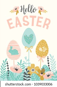 Happy Easter. Vector template for card, poster, flyer and other users. Design element.