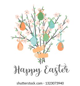 Happy Easter. Vector template for card, poster, flyer and other users. Design element.
