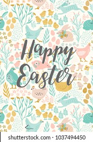 Happy Easter. Vector templates for card, poster, flyer and other users. Design element.