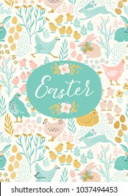 Happy Easter. Vector templates for card, poster, flyer and other users. Design element.