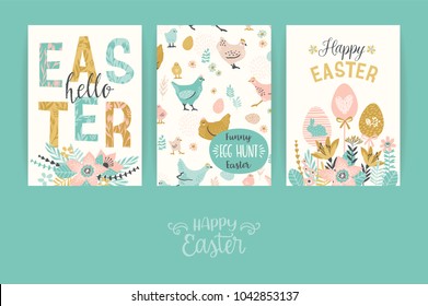 Happy Easter. Vector templates for card, poster, flyer and other users. Design element.
